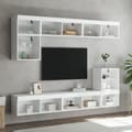Miniatyrbild 4 av 11: vidaXL Tv-bänk med LED-belysning vit 80x30x30 cm