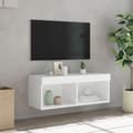 Miniatyrbild 5 av 11: vidaXL Tv-bänk med LED-belysning vit 80x30x30 cm