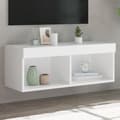 Miniatyrbild 1 av 11: vidaXL Tv-bänk med LED-belysning vit 80x30x30 cm