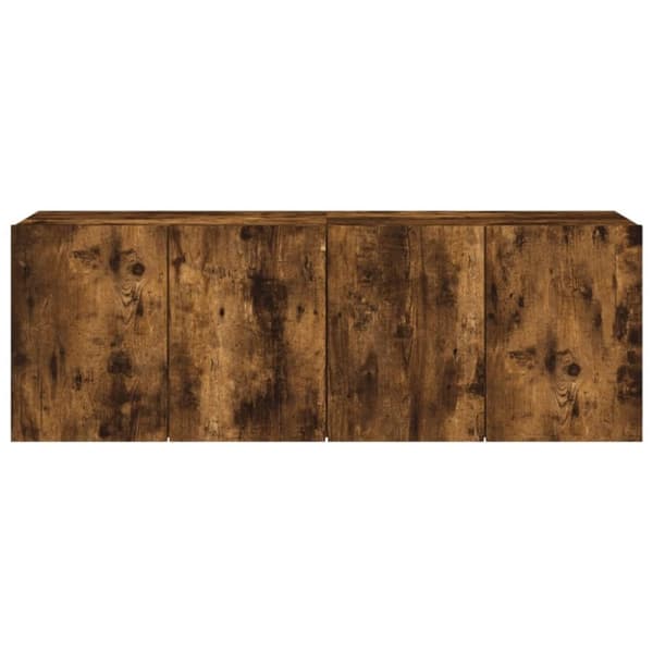 vidaXL Veggmonterte TV-benker 2 stk røkt eik 60x30x41 cm