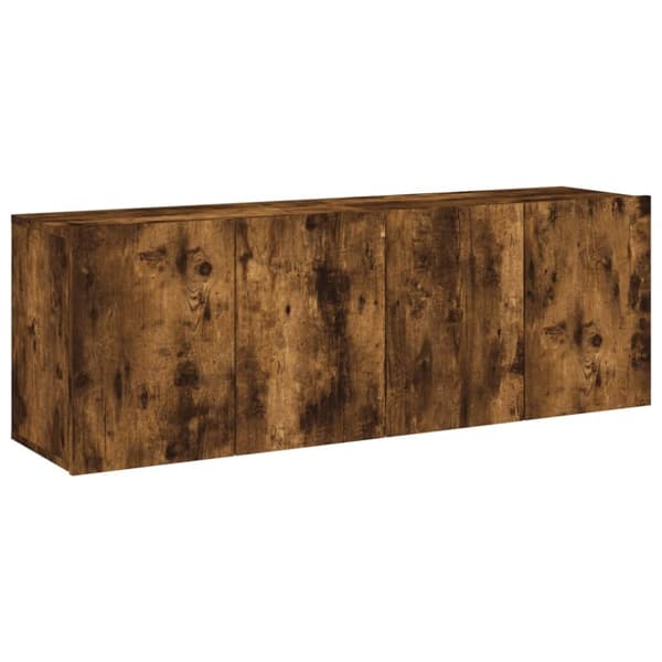 vidaXL Veggmonterte TV-benker 2 stk røkt eik 60x30x41 cm