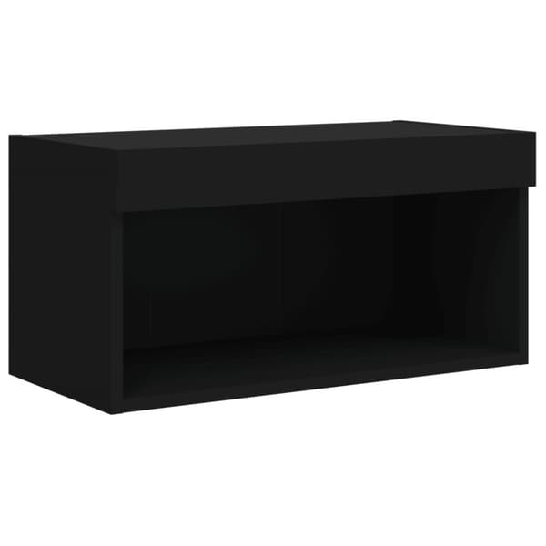 vidaXL Tv-bänk med LED-belysning svart 60x30x30 cm