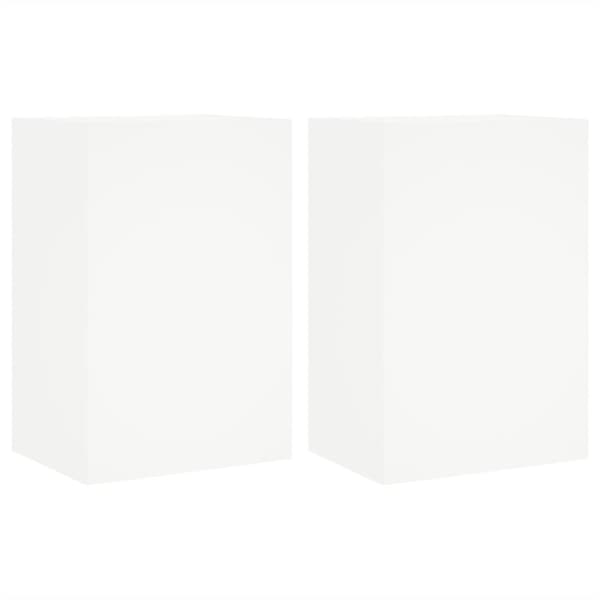 vidaXL Vegghengte TV-benker 2 stk hvit 40,5x30x60 cm konstruert tre