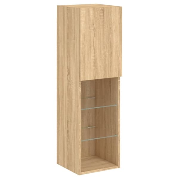 vidaXL Tv-bänk med LED-belysning sonoma-ek 30,5x30x102 cm
