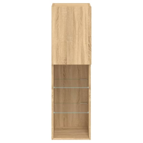 vidaXL Tv-bänk med LED-belysning sonoma-ek 30,5x30x102 cm