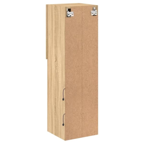 vidaXL Tv-bänk med LED-belysning sonoma-ek 30,5x30x102 cm