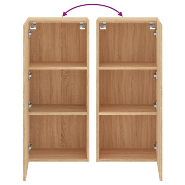 vidaXL Vegghengt TV-benk sonoma eik 40,5x30x90 cm konstruert tre
