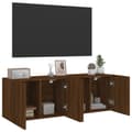 Miniatyrbilde 4 av 11: vidaXL Veggmonterte TV-benker 2 stk brun eik 60x30x41 cm