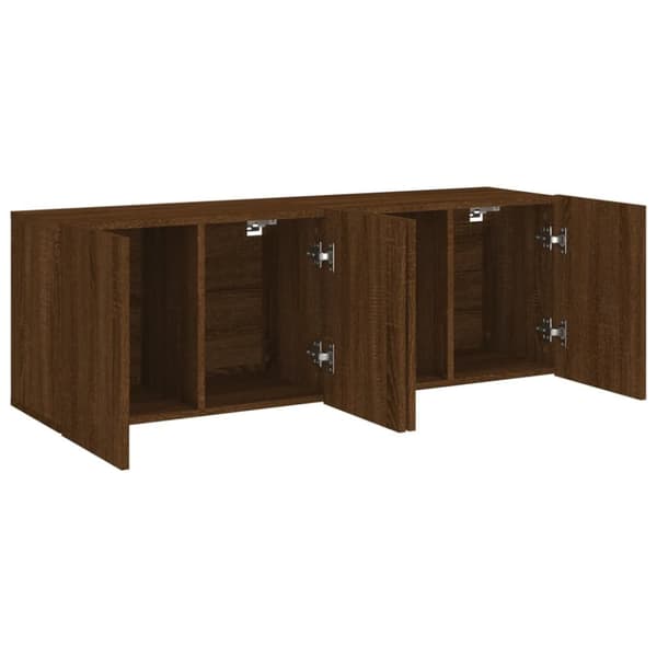vidaXL Veggmonterte TV-benker 2 stk brun eik 60x30x41 cm