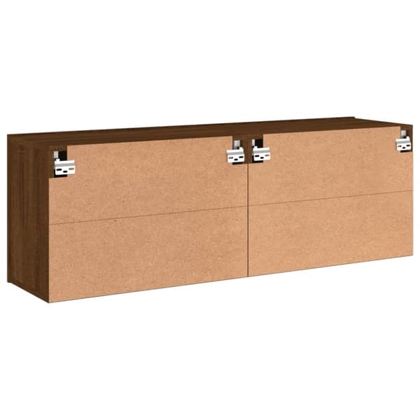 vidaXL Veggmonterte TV-benker 2 stk brun eik 60x30x41 cm