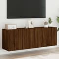 Miniatyrbilde 11 av 11: vidaXL Veggmonterte TV-benker 2 stk brun eik 60x30x41 cm