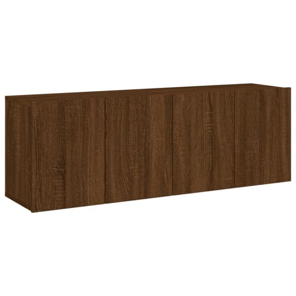 vidaXL Veggmonterte TV-benker 2 stk brun eik 60x30x41 cm