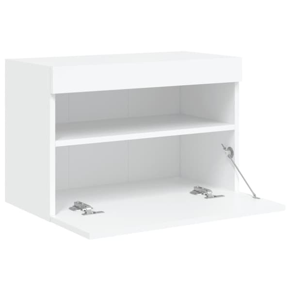 vidaXL Väggmonterad tv-bänk LED vit 60x30x40 cm