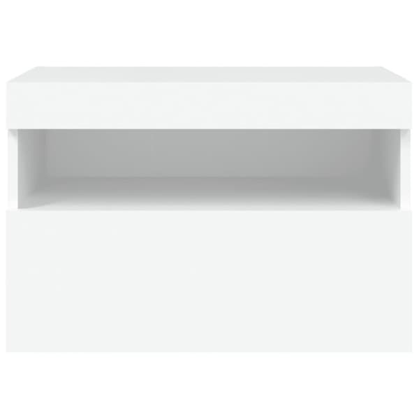 vidaXL Väggmonterad tv-bänk LED vit 60x30x40 cm