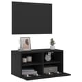 Miniatyrbild 5 av 11: vidaXL Väggmonterad tv-bänk svart 60x30x30 cm konstruerat trä