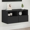 Miniatyrbild 11 av 11: vidaXL Väggmonterad tv-bänk svart 60x30x30 cm konstruerat trä