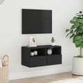 Miniatyrbild 2 av 11: vidaXL Väggmonterad tv-bänk svart 60x30x30 cm konstruerat trä
