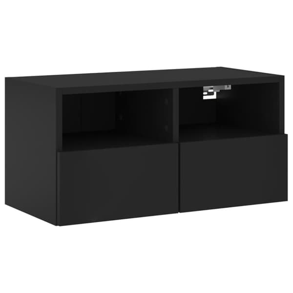 vidaXL Väggmonterad tv-bänk svart 60x30x30 cm konstruerat trä