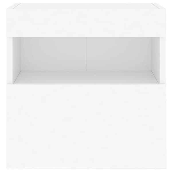 vidaXL Vegghengt TV-benk med LED hvit 40x30x40 cm