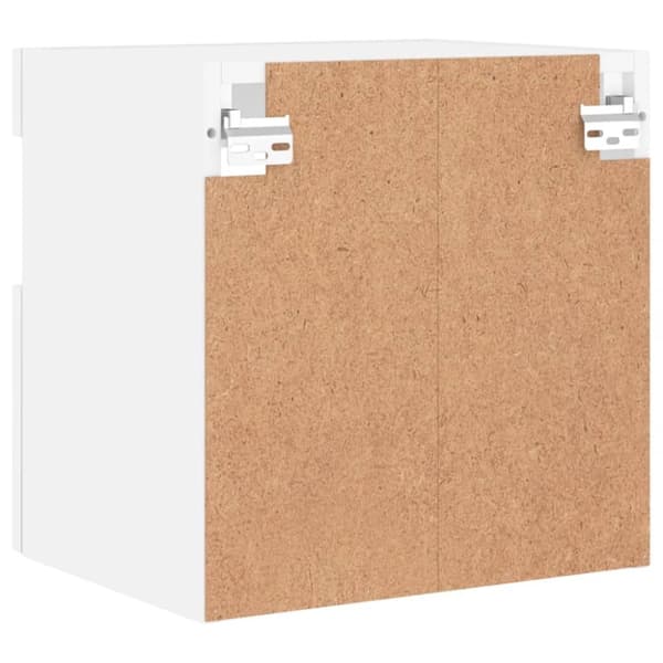 vidaXL Vegghengt TV-benk med LED hvit 40x30x40 cm