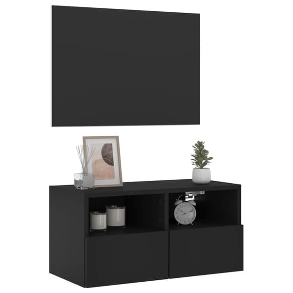 vidaXL væghængt tv-bord 60x30x30 cm konstrueret træ sort