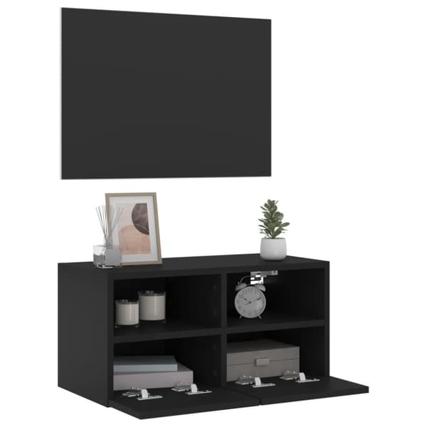 vidaXL væghængt tv-bord 60x30x30 cm konstrueret træ sort