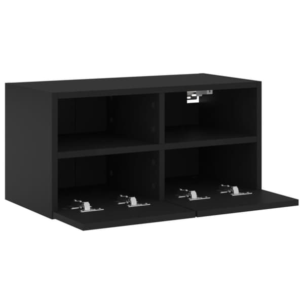 vidaXL væghængt tv-bord 60x30x30 cm konstrueret træ sort