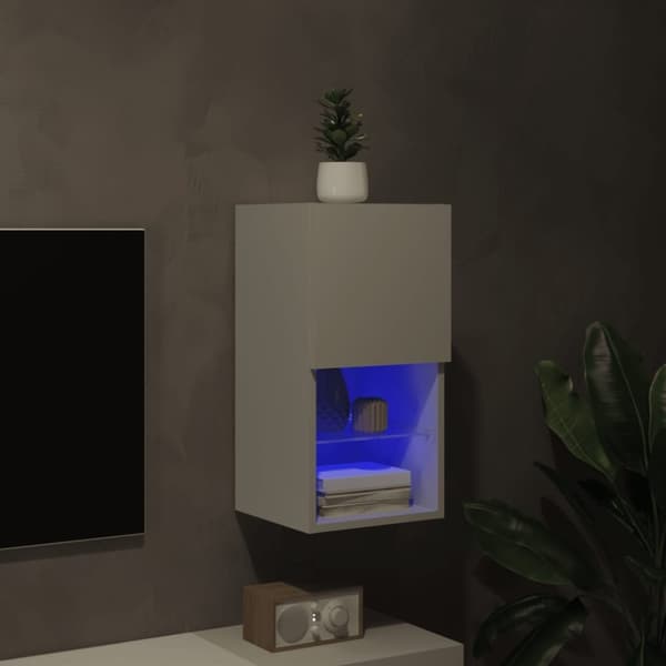vidaXL TV-benk med LED-lys hvit 30,5x30x60 cm