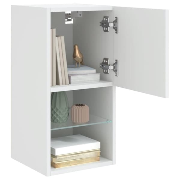 vidaXL TV-benk med LED-lys hvit 30,5x30x60 cm