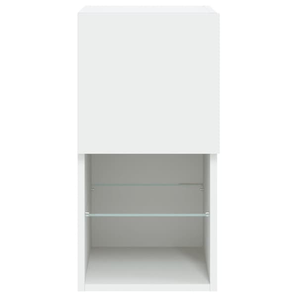 vidaXL TV-benk med LED-lys hvit 30,5x30x60 cm
