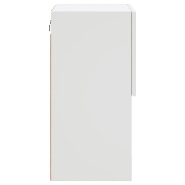 vidaXL TV-benk med LED-lys hvit 30,5x30x60 cm