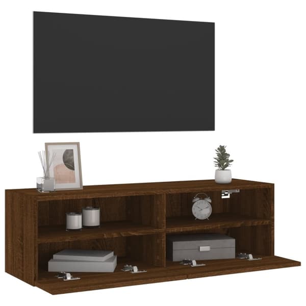 vidaXL TV-seinäkaappi ruskea tammi 100x30x30 cm tekninen puu