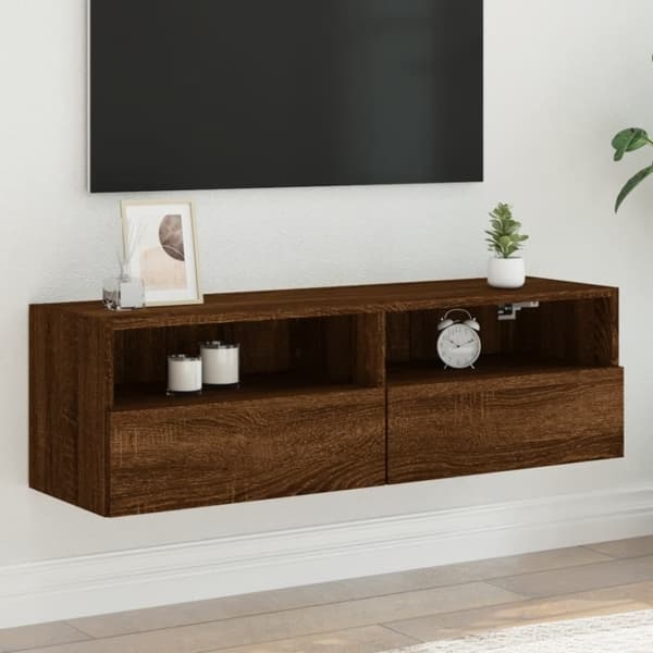 vidaXL TV-seinäkaappi ruskea tammi 100x30x30 cm tekninen puu