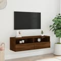 Pikkukuva 2 / 11: vidaXL TV-seinäkaappi ruskea tammi 100x30x30 cm tekninen puu