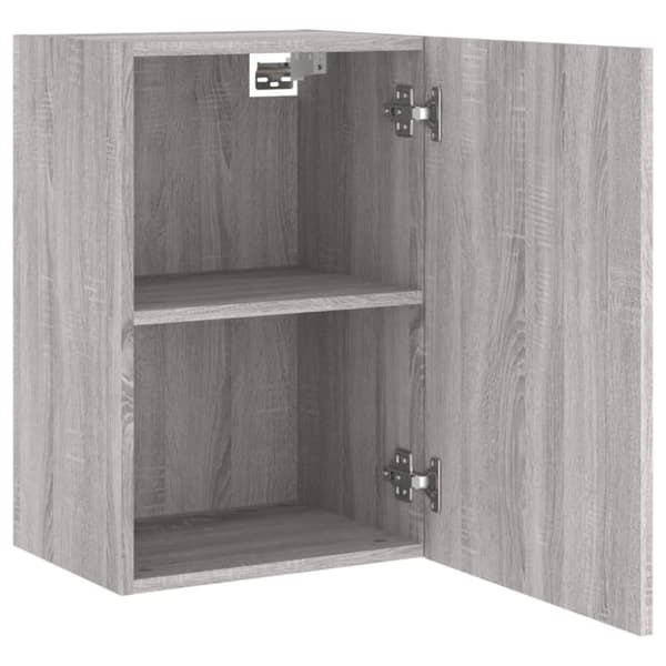 vidaXL tv-bord til væg 2 stk. 40,5x30x60 cm konstrueret træ grå sonoma