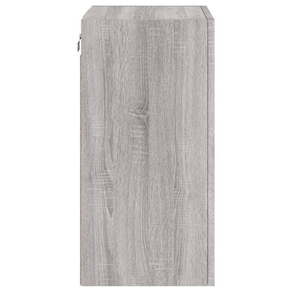 vidaXL tv-bord til væg 2 stk. 40,5x30x60 cm konstrueret træ grå sonoma