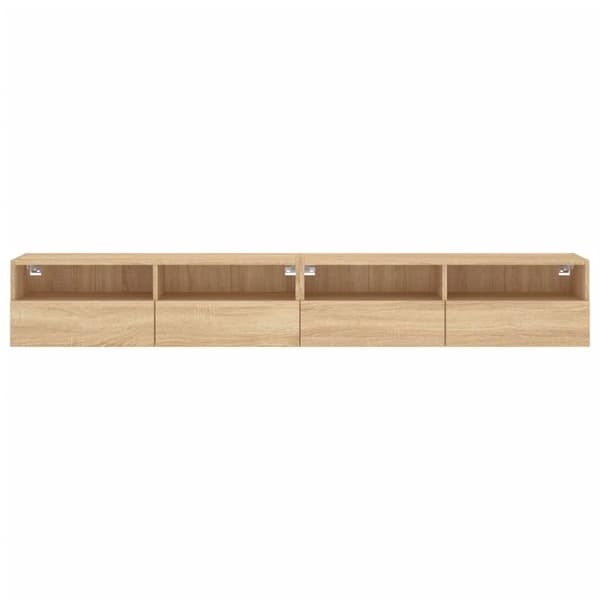 vidaXL Väggmonterad tv-bänk 2 st sonoma-ek 100x30x30cm konstruerat trä