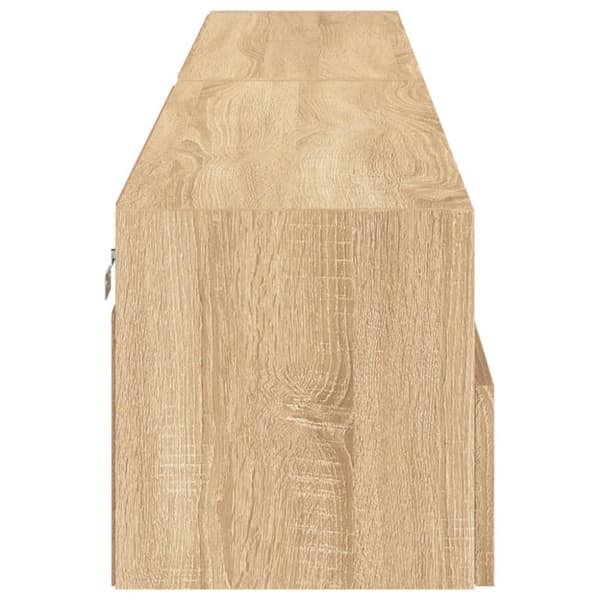 vidaXL Väggmonterad tv-bänk 2 st sonoma-ek 100x30x30cm konstruerat trä