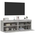 Miniatyrbilde 7 av 11: vidaXL Vegghengte TV-benker med LED-lys 2 stk betonggrå 60x30x40 cm