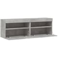 Miniatyrbilde 8 av 11: vidaXL Vegghengte TV-benker med LED-lys 2 stk betonggrå 60x30x40 cm