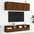 Miniatyrbilde 3 av 11: vidaXL Vegghengte TV-benker 2 stk brun eik 40x30x30 cm konstruert tre