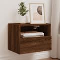 Miniatyrbilde 11 av 11: vidaXL Vegghengte TV-benker 2 stk brun eik 40x30x30 cm konstruert tre
