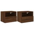 Miniatyrbilde 1 av 11: vidaXL Vegghengte TV-benker 2 stk brun eik 40x30x30 cm konstruert tre