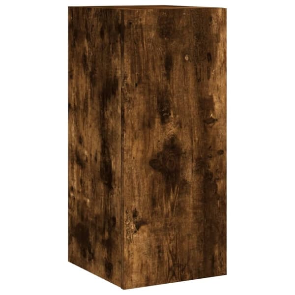 vidaXL TV-seinäkaappi LED-valoilla savutammi 30,5x35x70 cm
