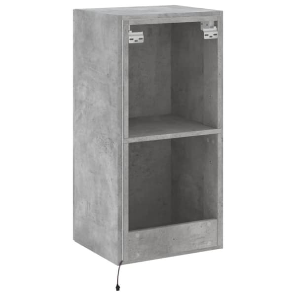 vidaXL væghængt tv-bord med LED-lys 40,5x35x80 cm betongrå
