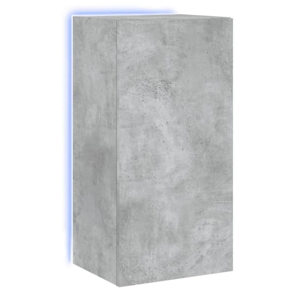 vidaXL væghængt tv-bord med LED-lys 40,5x35x80 cm betongrå