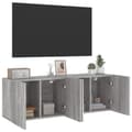Miniatyrbilde 4 av 11: vidaXL Veggmonterte TV-benker 2 stk grå sonoma 60x30x41 cm