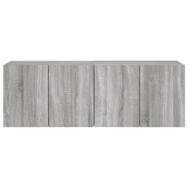 vidaXL Veggmonterte TV-benker 2 stk grå sonoma 60x30x41 cm