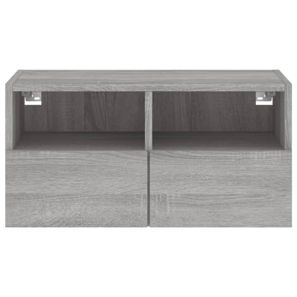 vidaXL Vegghengt TV-benk grå sonoma 60x30x30 cm konstruert tre