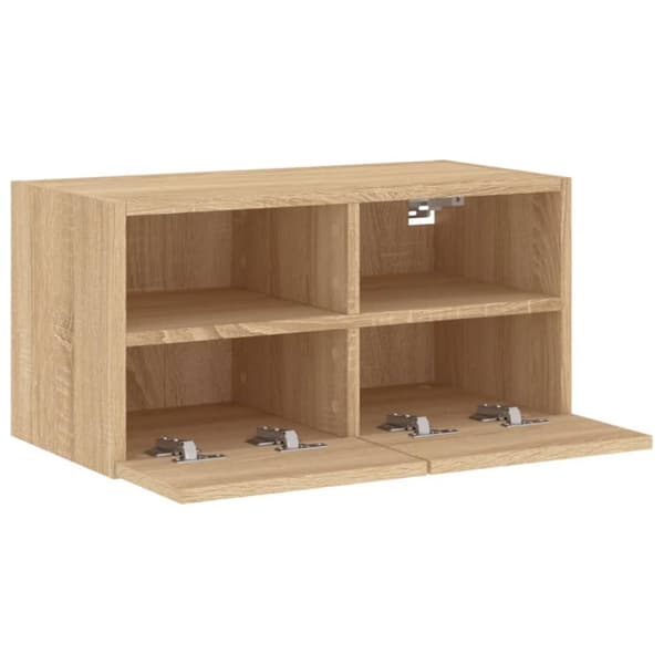 vidaXL Vegghengt TV-benk sonoma eik 60x30x30 cm konstruert tre